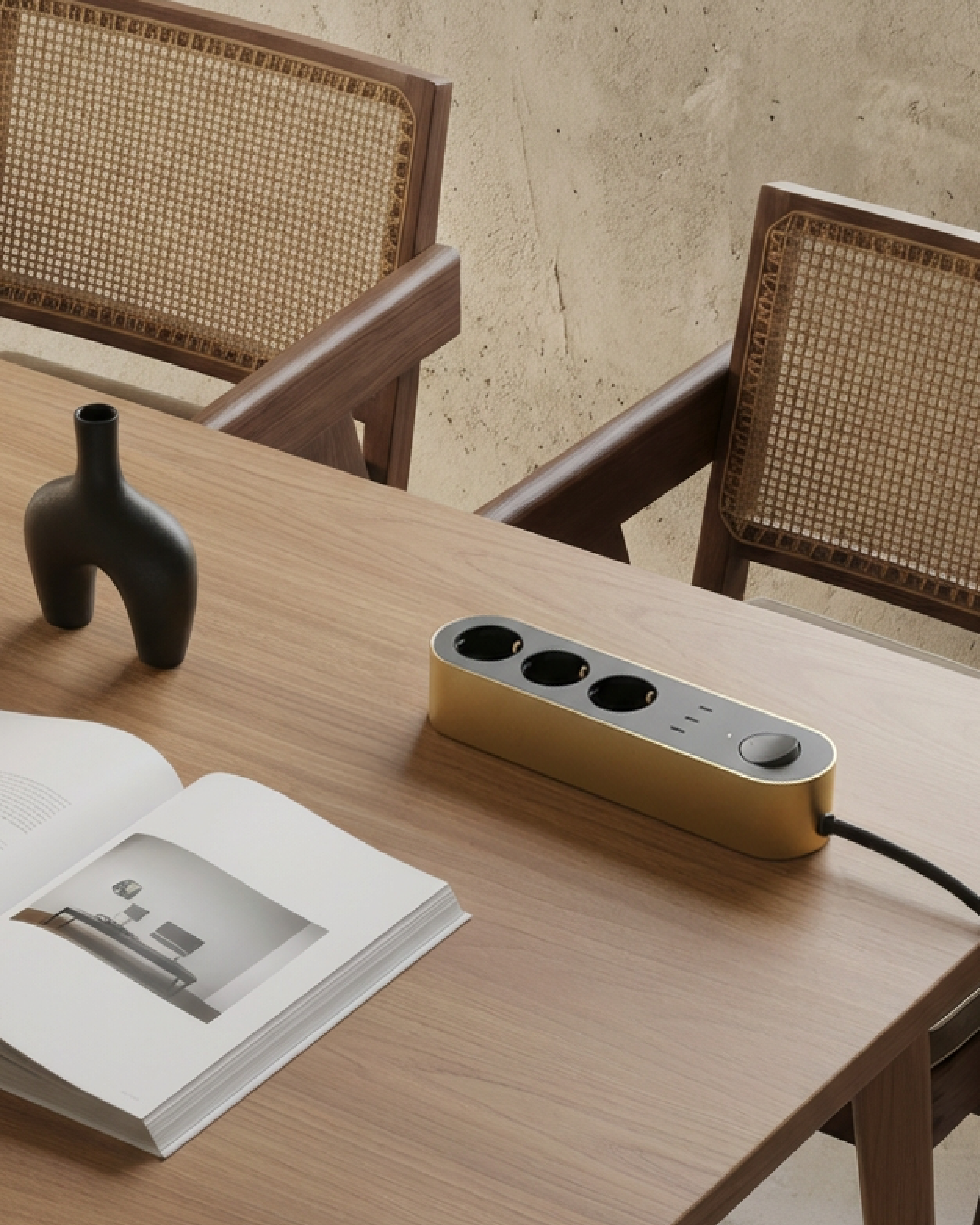 Edgar Power Strip - Satin Brass