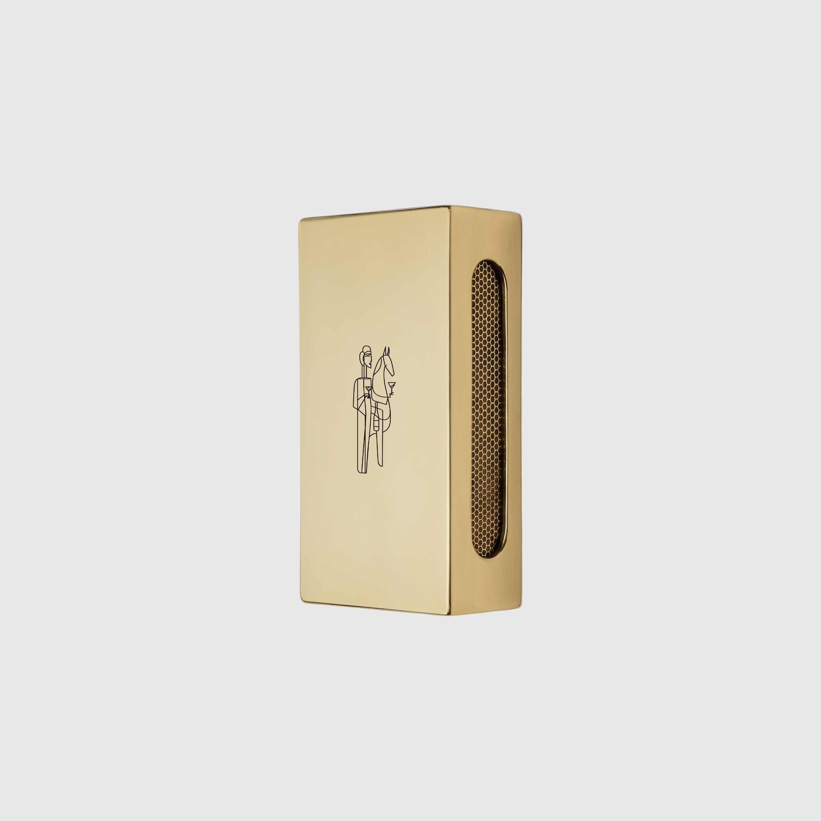 Streichholzschachtel „Woman with Horse“ – Poliertes Messing