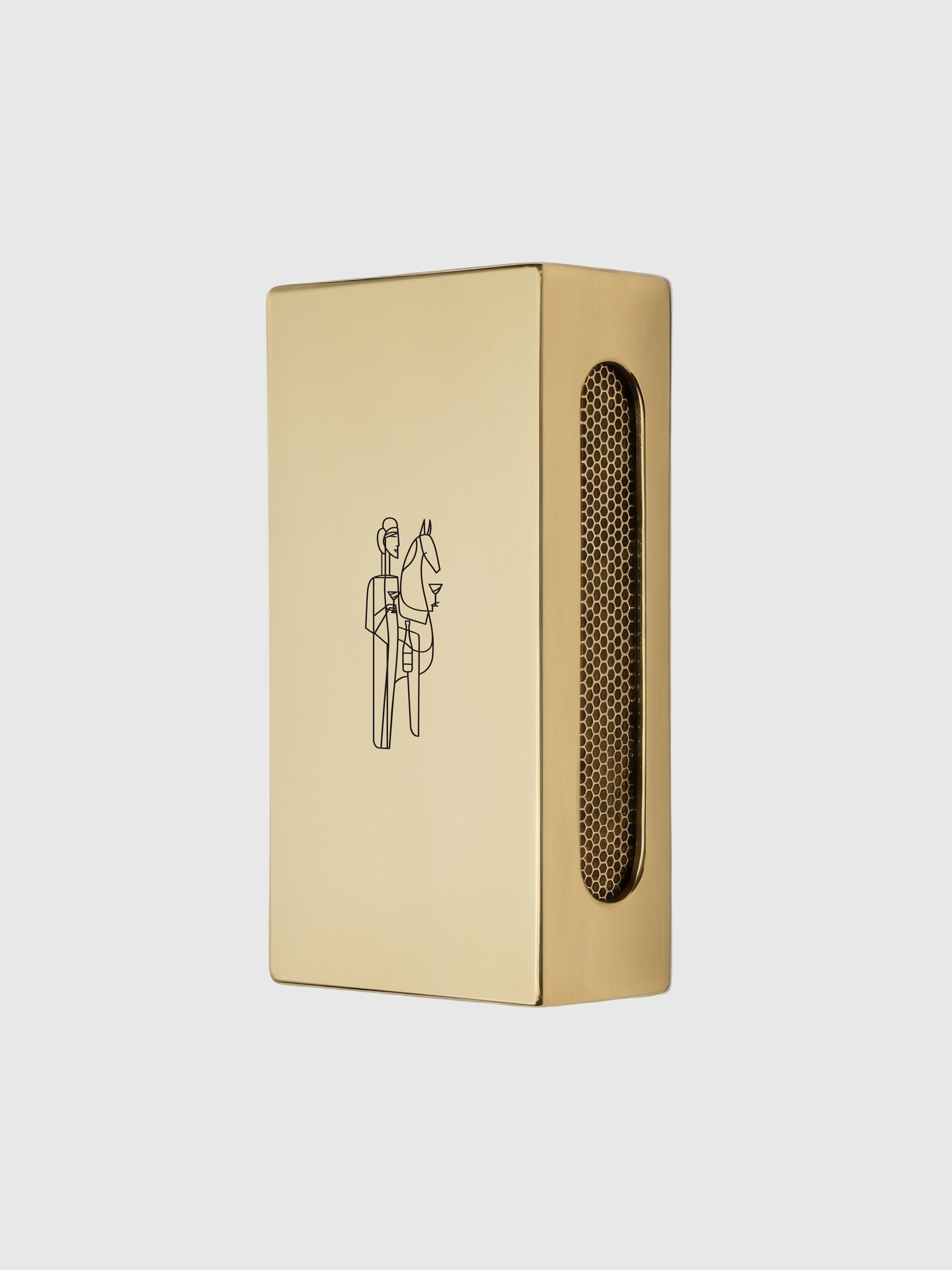 Woman with Horse - Matchbox  - Polished Brass