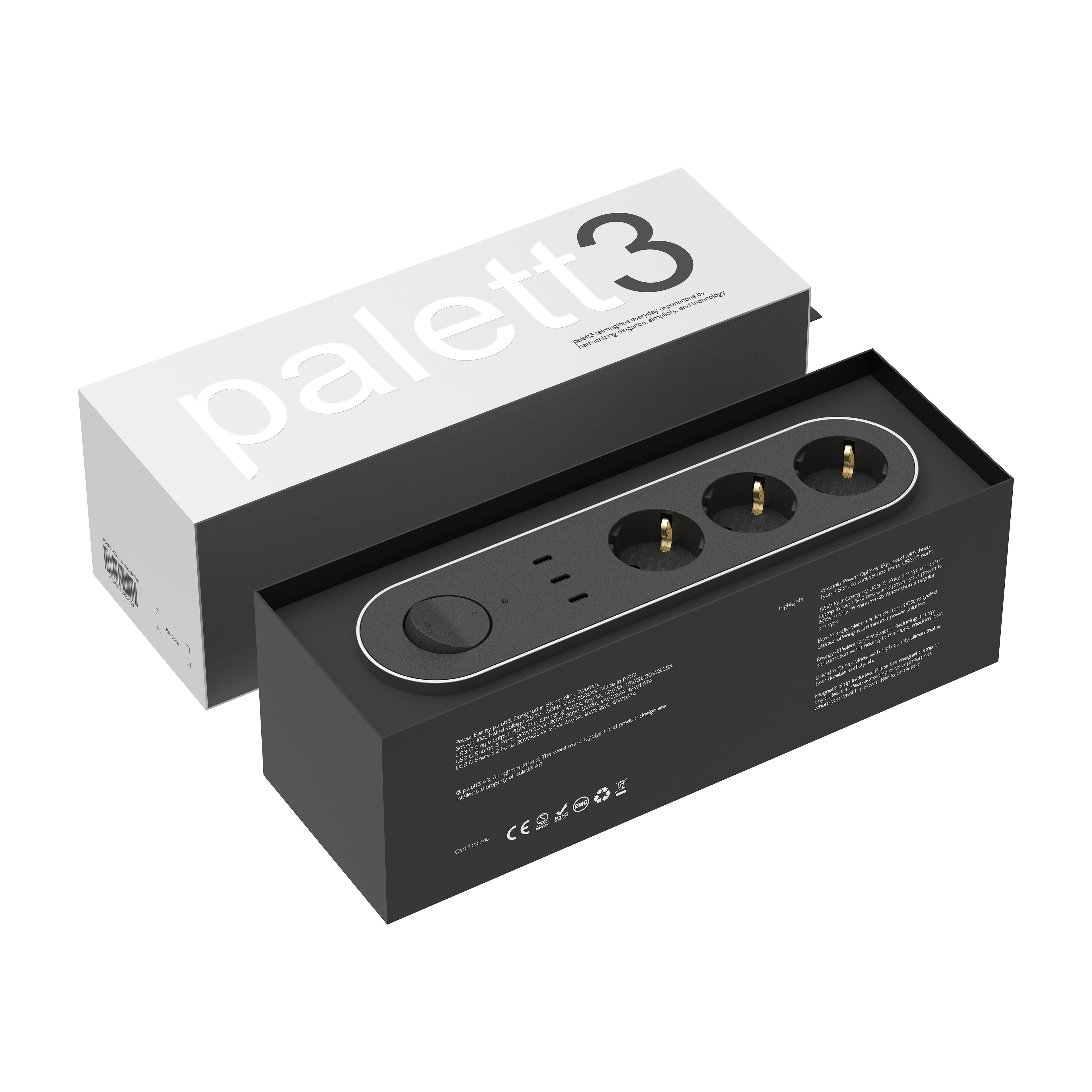 Edgar Power Bar - Satin Aluminium