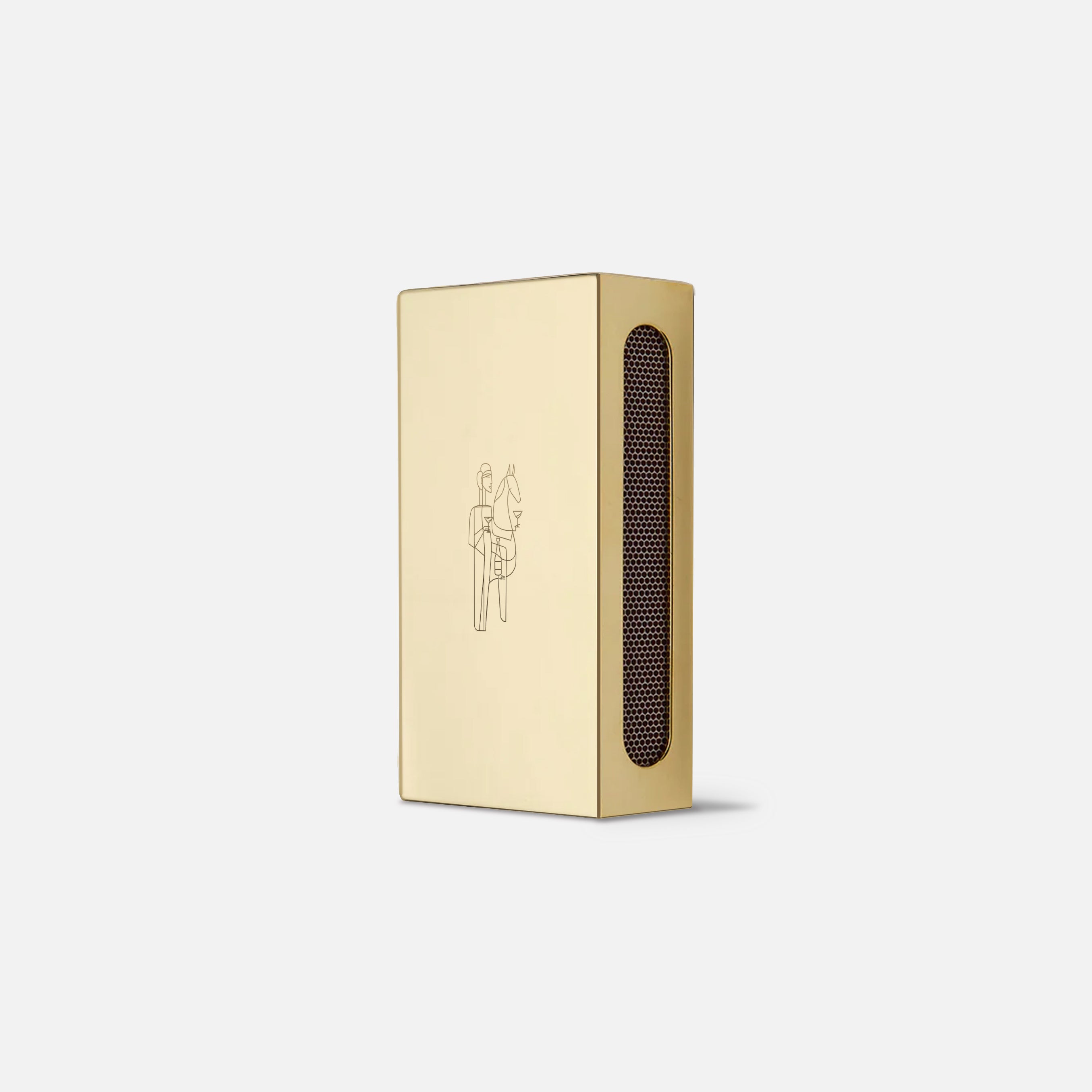 Woman with Horse - Matchbox  - Polished Brass